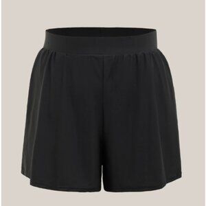 BloomChic High Waisted Pockets Solid Pleated Swim Bottom